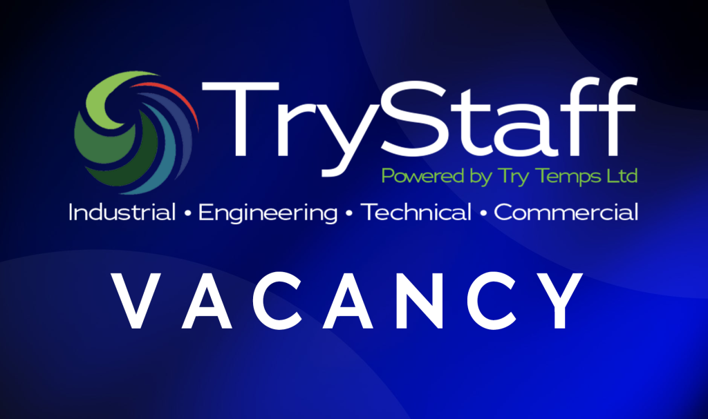 Try Staff website logo. Powered by Try Temps ltd operating since 1993. The recruitment agency supplies industrial staff enginnering staff, technical staff, and commercial staff. This is on a temporary, permanent, or a contract basis.